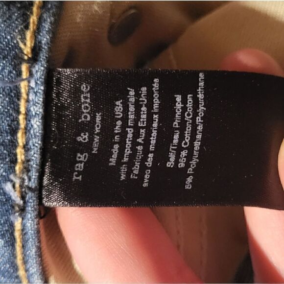 Rag & Bone Skinny Jeans Distressed Raw Hem Blue Women's 23 - Picture 3 of 5